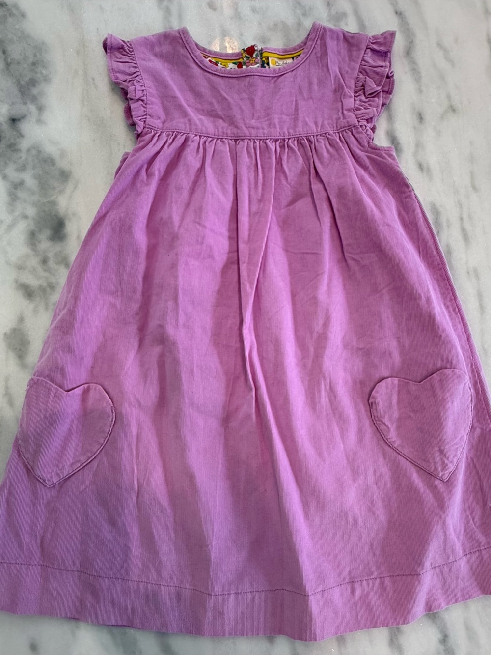 Mini Boden Lilac Heart-Pocket Casual Dress